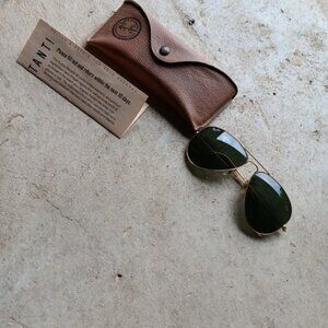 Ray-Ban Gold Frame with Green Lenses Sunglasses